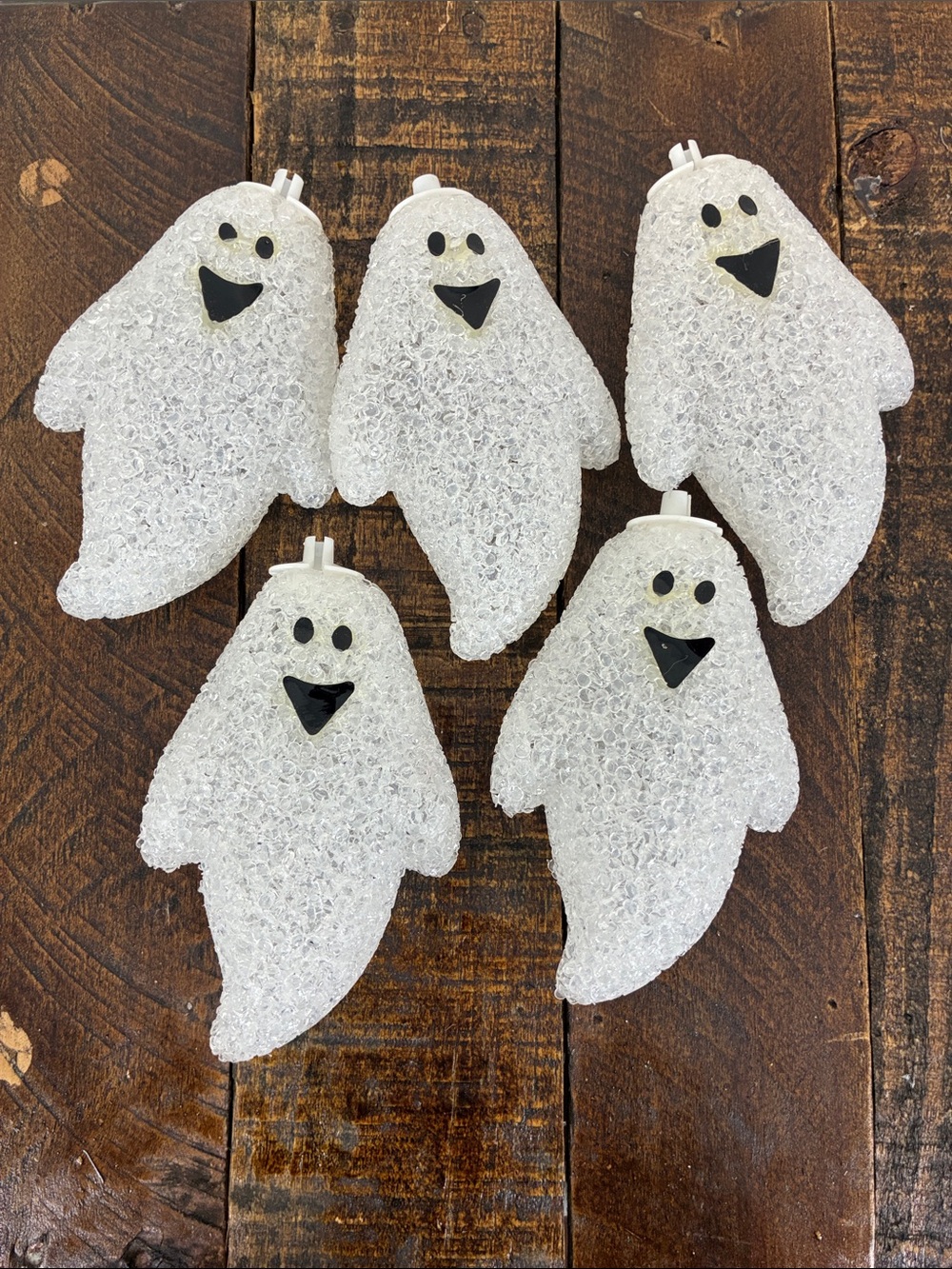 White Ghost Popcorn String Light Covers Set of (4) Halloween Party Accents